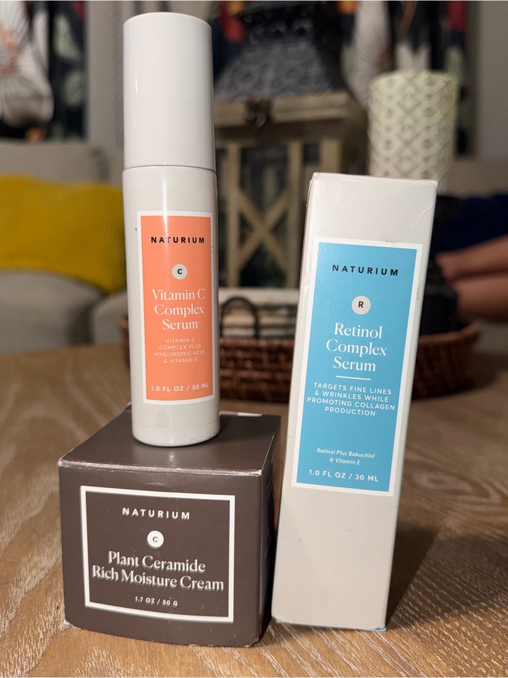Naturium Vitamin C Complex Serum, Plant Ceramide, & Retinol Complex Serum Trio